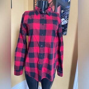 Women’s Longsleeve Plaid Shirt ( Large )